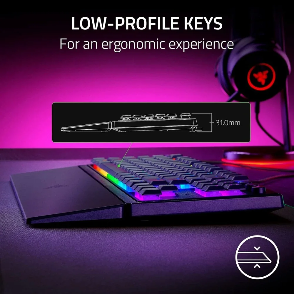 Razer Ornata V3 X Wired RGB Gaming Keyboard Low-Profile Membrane Black